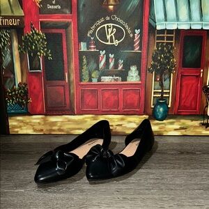 Torrid Black Bow Flats with Patent Leather Finish